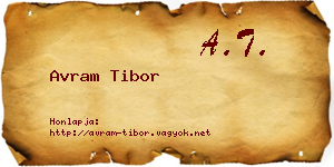 Avram Tibor névjegykártya